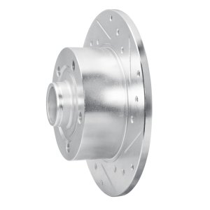 Audi A4 Brake Rotor (1) - Rear Right - R1 Concepts - Drilled & Slotted - Silver - `96-`08